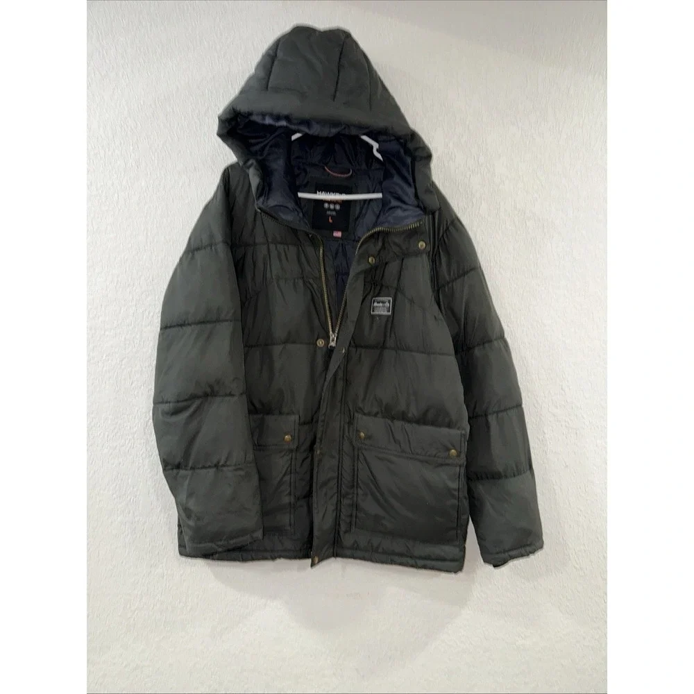 Hawke & Co. Men's Dark Green Hooded Puffer Jacket - Large